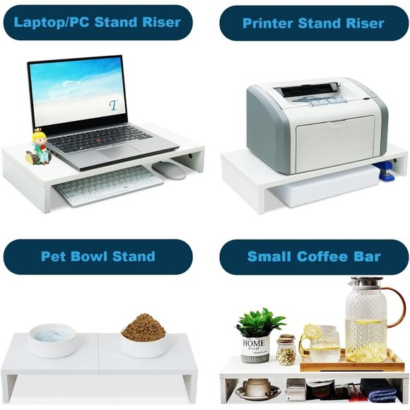 NEW TEAMIX WHITE MONITOR SHELF - Picture 2 of 7